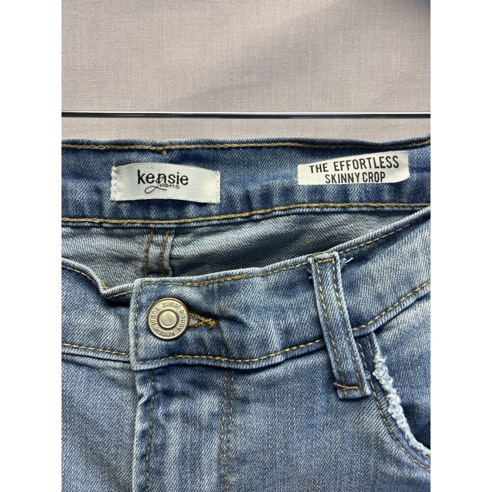 Kensie Jeans Effortless Skinny Crop Light Wash Raw Hem Women’s 10 - Picture 2 of 7